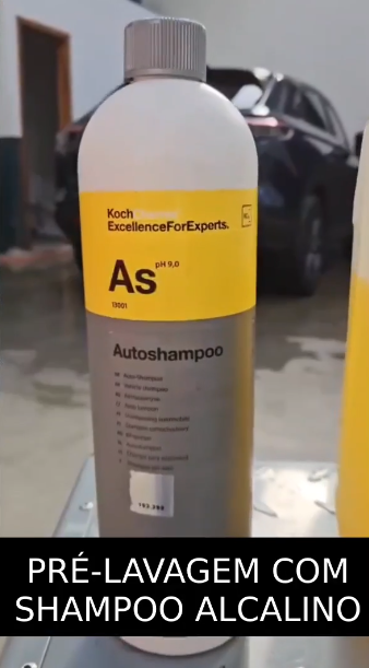 pre-lavagem com shampoo alcalino